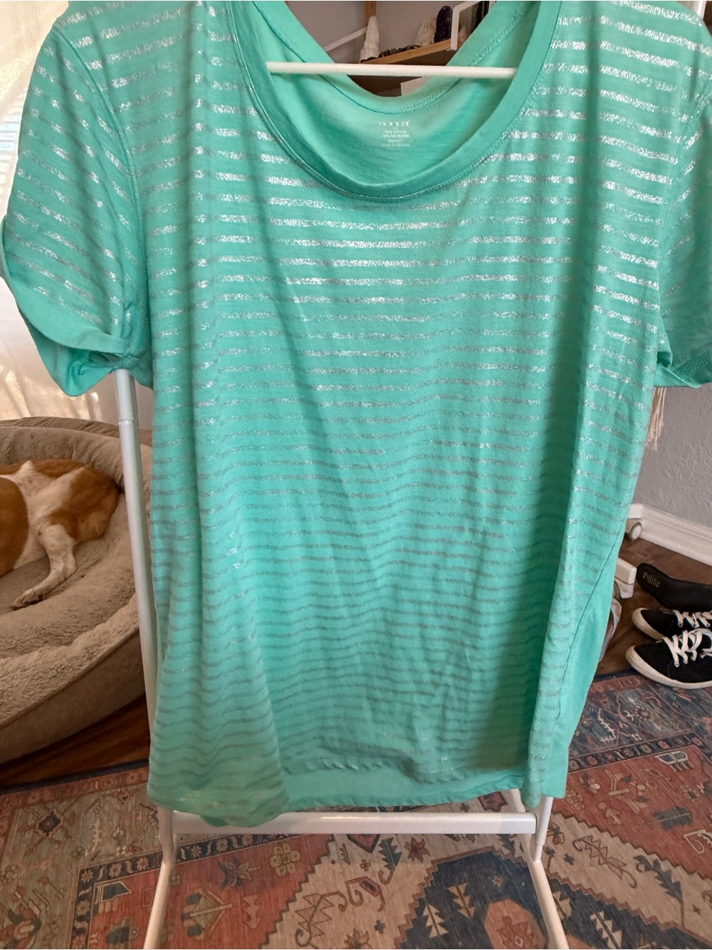a.n.a Teal Crewneck Short Sleeve Tee